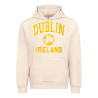 Sandshell womens dublin ireland varsity style shamrock green with amber print v Urban Hoodie - linhVisuals
