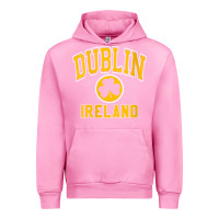 Fuchsia Pink womens dublin ireland varsity style shamrock green with amber print v Urban Hoodie - linhVisuals