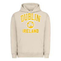 Pigment French Oak womens dublin ireland varsity style shamrock green with amber print v Urban Hoodie - linhVisuals