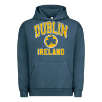 Pigment Midnight Navy womens dublin ireland varsity style shamrock green with amber print v Urban Hoodie - linhVisuals