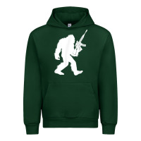 Forest Green bigfoot with rifle sasquatch 2nd amendment gun t shirt Urban Hoodie - linhVisuals