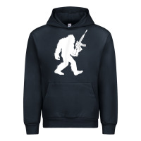 Navy bigfoot with rifle sasquatch 2nd amendment gun t shirt Urban Hoodie - linhVisuals
