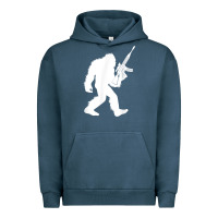 Pigment Midnight Navy bigfoot with rifle sasquatch 2nd amendment gun t shirt Urban Hoodie - linhVisuals