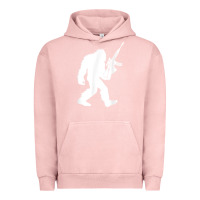 Pigment Salmon bigfoot with rifle sasquatch 2nd amendment gun t shirt Urban Hoodie - linhVisuals