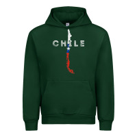Forest Green chilean map and flag   distressed chile souvenir t shirt Urban Hoodie - linhVisuals