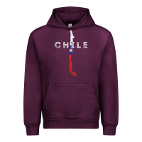 Mauve Wine chilean map and flag   distressed chile souvenir t shirt Urban Hoodie - linhVisuals
