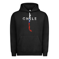 Pigment Black chilean map and flag   distressed chile souvenir t shirt Urban Hoodie - linhVisuals