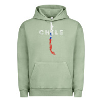 Pigment Oil Green chilean map and flag   distressed chile souvenir t shirt Urban Hoodie - linhVisuals