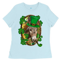 Baby Blue St. Patrick's day Donkey Ladies Tee - CowGirlArtShop