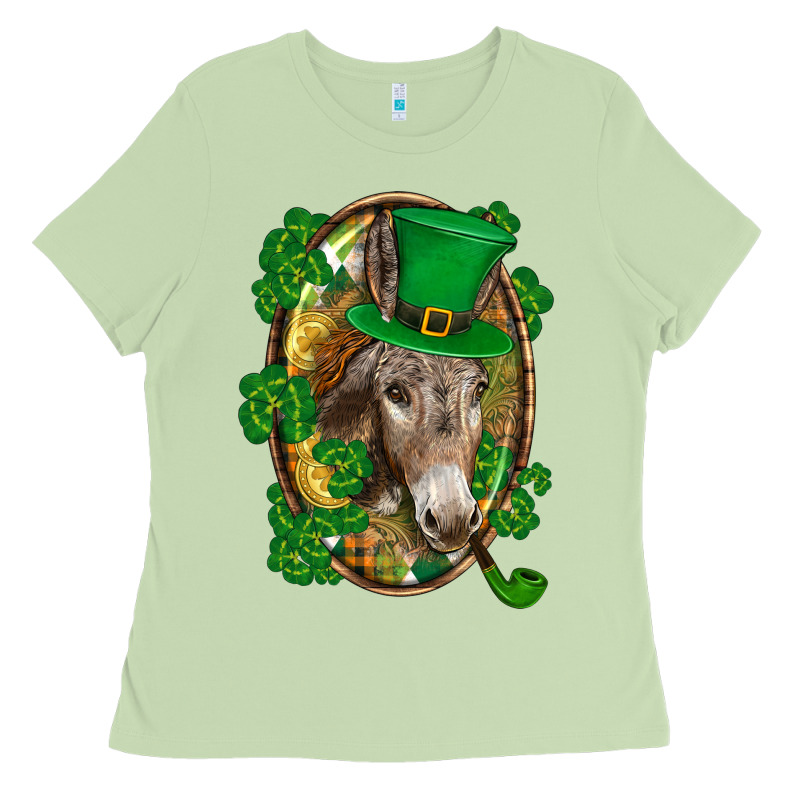 St. Patrick's Day Donkey Ladies Tee by CowGirlArtShop | Teevron