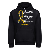 Black sarcoma awareness t  shirt sarcoma awareness faith hope love   in this Urban Hoodie - linhVisuals