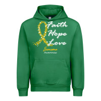 Emerald sarcoma awareness t  shirt sarcoma awareness faith hope love   in this Urban Hoodie - linhVisuals