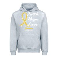 Heather Grey sarcoma awareness t  shirt sarcoma awareness faith hope love   in this Urban Hoodie - linhVisuals