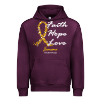 Mauve Wine sarcoma awareness t  shirt sarcoma awareness faith hope love   in this Urban Hoodie - linhVisuals