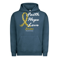 Pigment Midnight Navy sarcoma awareness t  shirt sarcoma awareness faith hope love   in this Urban Hoodie - linhVisuals