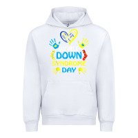 White world down syndrome day t shirt support and awareness 3.21 t shirt Urban Hoodie - linhVisuals