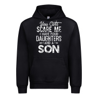 Black you can't scare me i have four daughters and a son funny dad t shirt Urban Hoodie - linhVisuals