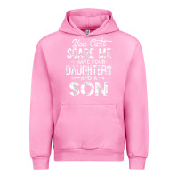 Fuchsia Pink you can't scare me i have four daughters and a son funny dad t shirt Urban Hoodie - linhVisuals