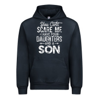 Navy you can't scare me i have four daughters and a son funny dad t shirt Urban Hoodie - linhVisuals