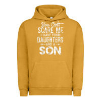 Pigment Peanut Butter you can't scare me i have four daughters and a son funny dad t shirt Urban Hoodie - linhVisuals