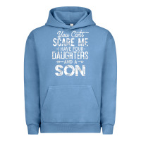 Pigment Pebble Blue you can't scare me i have four daughters and a son funny dad t shirt Urban Hoodie - linhVisuals