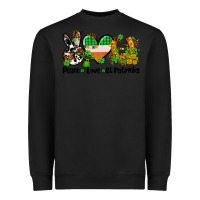 Black peace love st patricks Heavyweight Sweatshirt - AdoDesignShop