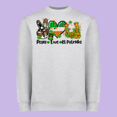 Peace Love St Patricks Heavyweight Sweatshirt Designed By Adodesignshop