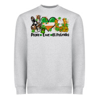 Heather Grey peace love st patricks Heavyweight Sweatshirt - AdoDesignShop