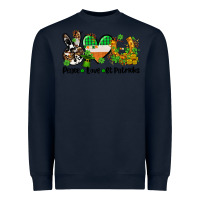 Navy peace love st patricks Heavyweight Sweatshirt - AdoDesignShop