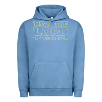 Pigment Pebble Blue may the lord be with you by jesus surfed apparel co premium t shirt Urban Hoodie - linhVisuals