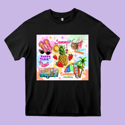 Summer Beach Heavy Core Tee Designed By Tumblerdesignbyshophia