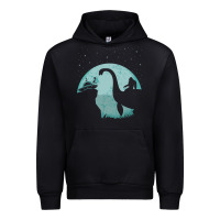 Black bigfoot riding loch ness monster sasquatch ufo abduction pullover hood Urban Hoodie - linhVisuals