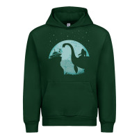 Forest Green bigfoot riding loch ness monster sasquatch ufo abduction pullover hood Urban Hoodie - linhVisuals