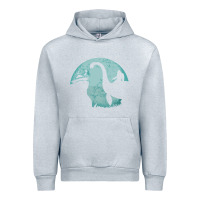 Heather Grey bigfoot riding loch ness monster sasquatch ufo abduction pullover hood Urban Hoodie - linhVisuals
