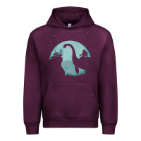 Mauve Wine bigfoot riding loch ness monster sasquatch ufo abduction pullover hood Urban Hoodie - linhVisuals