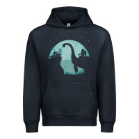 Navy bigfoot riding loch ness monster sasquatch ufo abduction pullover hood Urban Hoodie - linhVisuals