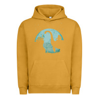 Pigment Peanut Butter bigfoot riding loch ness monster sasquatch ufo abduction pullover hood Urban Hoodie - linhVisuals