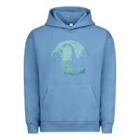 Pigment Pebble Blue bigfoot riding loch ness monster sasquatch ufo abduction pullover hood Urban Hoodie - linhVisuals