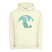 Pigment Pistachio bigfoot riding loch ness monster sasquatch ufo abduction pullover hood Urban Hoodie - linhVisuals