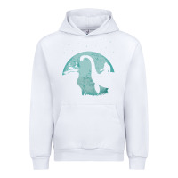White bigfoot riding loch ness monster sasquatch ufo abduction pullover hood Urban Hoodie - linhVisuals