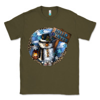 Army Green hello winter Classic Tee - CowGirlArtShop