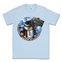 Dusty Blue hello winter Classic Tee - CowGirlArtShop