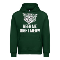 Forest Green beer me right meow Urban Hoodie - linhVisuals