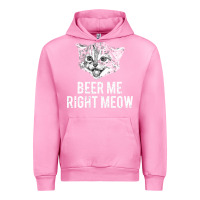 Fuchsia Pink beer me right meow Urban Hoodie - linhVisuals