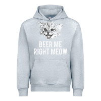 Heather Grey beer me right meow Urban Hoodie - linhVisuals