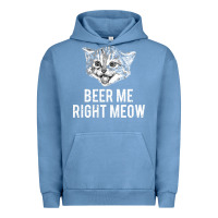 Pigment Pebble Blue beer me right meow Urban Hoodie - linhVisuals