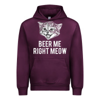 Mauve Wine beer me right meow Urban Hoodie - linhVisuals