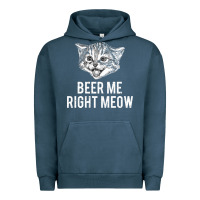 Pigment Midnight Navy beer me right meow Urban Hoodie - linhVisuals