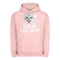 Pigment Salmon beer me right meow Urban Hoodie - linhVisuals