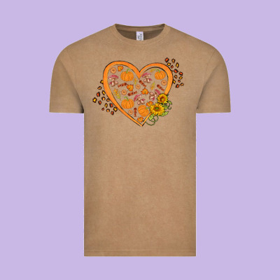 Western Autumn Heart Vintage Tee Designed By Fadigitalartstudio